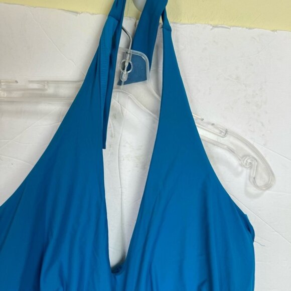 SPANX Bayside Halter Shaping 1Piece Swimsuit Ring Buckle Slimming Padded Blue 14 - Picture 11 of 16